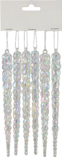 KARÁCSONYI JÉGCSAP 20CM X6 IRIS MÛANYAG 524654