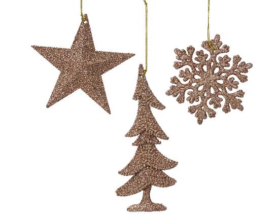 KARÁCSONYI FA DÍSZ AKASZTÓS MIX PEACH PEARL X1 708243