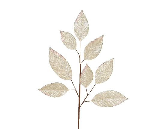 KARÁCSONYI SELYEM LEVELES ÁG 78CM IRIS/WARM WHITE 620992