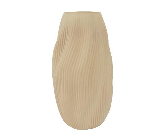 ÜVEG VÁZA HULLÁMOS 17X33CM BEIGE 647757