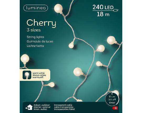 KARÁCSONYI ÉGŐSOR 240 LEDES CHERRY TRANSPARENT/WARM 494653