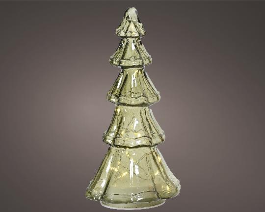 KARÁCSONYI FENYŐ LEDES ÜVEG 29.5CM GREEN WARM 487631