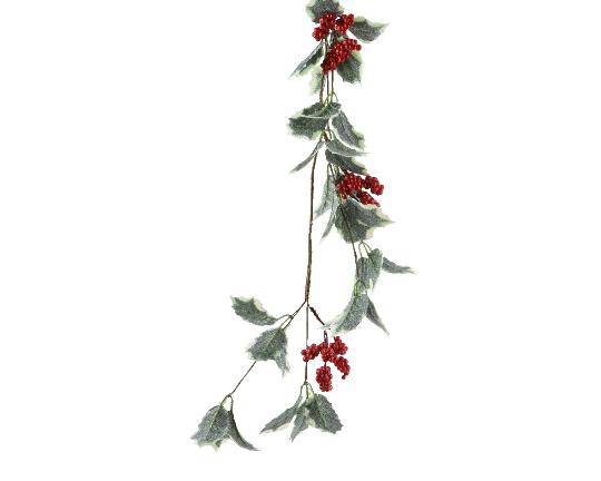 KARÁCSONYI BOGYÓS, LEVELES GIRLAND 130CM 708821