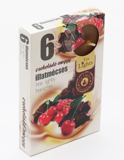 MÉCSES TEA ILLATOS X6 CSOKOLADÉ-MEGGY