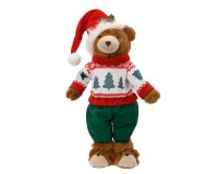 KARÁCSONYI MEDVE 90CM ÁLLÓ RED/BROWN 704016