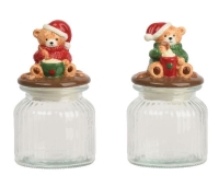 KARÁCSONYI TÁROLÓ ÜVEG TATŐVEL 19CM 604146