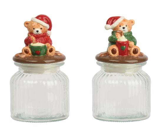 KARÁCSONYI TÁROLÓ ÜVEG TATŐVEL 19CM 604146