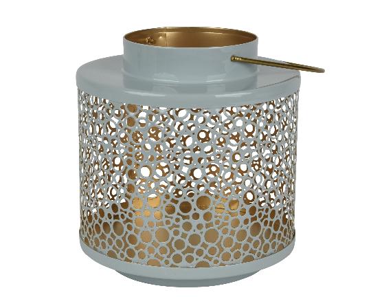 FÉM LÁMPÁS ZOMÁNCOZOTT 19X20CM BLUE/GOLD 873323