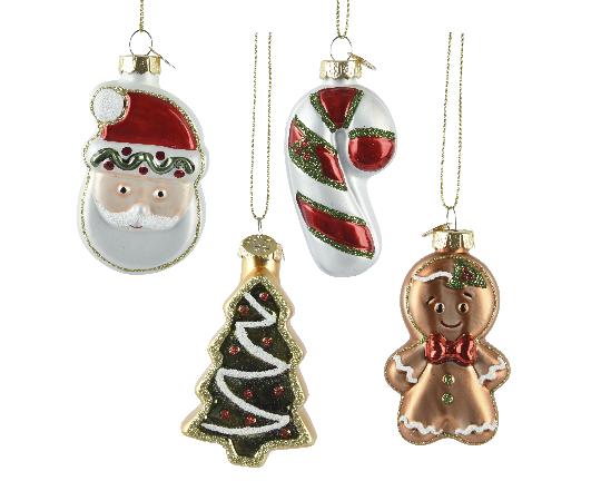 KARÁCSONYI FENYŐFA DÍSZ ÜVEG FIGURA 8CM 129605