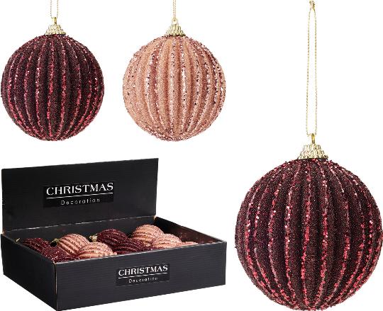 KARÁCSONYI GÖMB 8CM GLITTERES MIX 548966