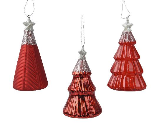 KARÁCSONYI FA DÍSZ AKASZTÓS FENYŐ 12CM CHRISTMAS RED 121720