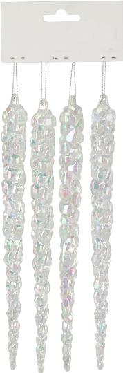 KARÁCSONYI JÉGCSAP 25CM X4 IRIS MÛANYAG 524656