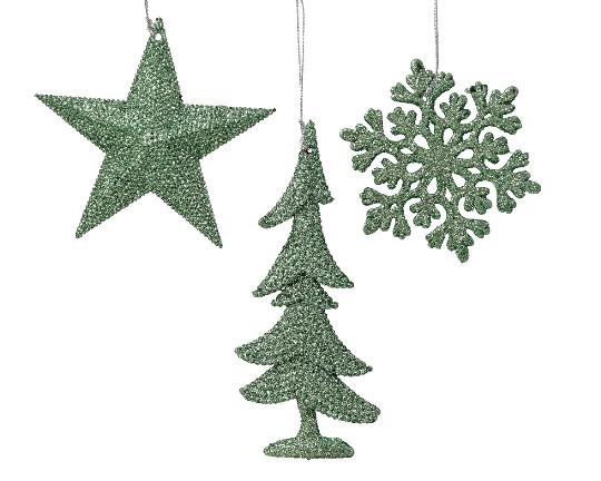 KARÁCSONYI FA DÍSZ AKASZTÓS MIX MATCHA GREEN X1 708245