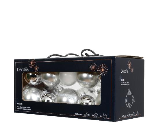 KARÁCSONYI GÖMB (20DB) SILVER MIX 149601