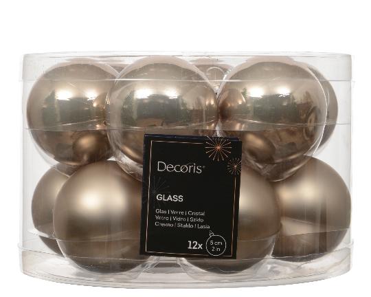 KARÁCSONYI GÖMB (12DB) 5CM SMOKEY PEARL 140950