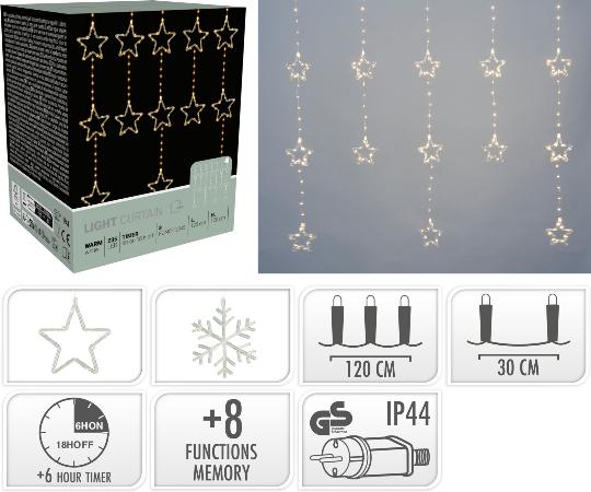KARÁCSONYI ÉGŐSOR 232 LEDES HÓPELYHES WARM WHITE 516774