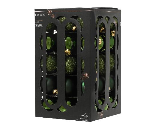 KARÁCSONYI GÖMB (45DB) 6CM PINE GREEN 147509