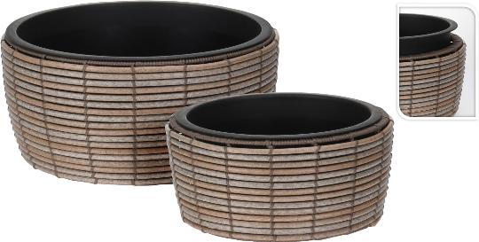 KOSÁR KEREK KASPÓ+BETÉT 44X21CM 071989