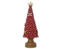 KARÁCSONYI FENYŐFA POLY GLITT.36CM RED 703112