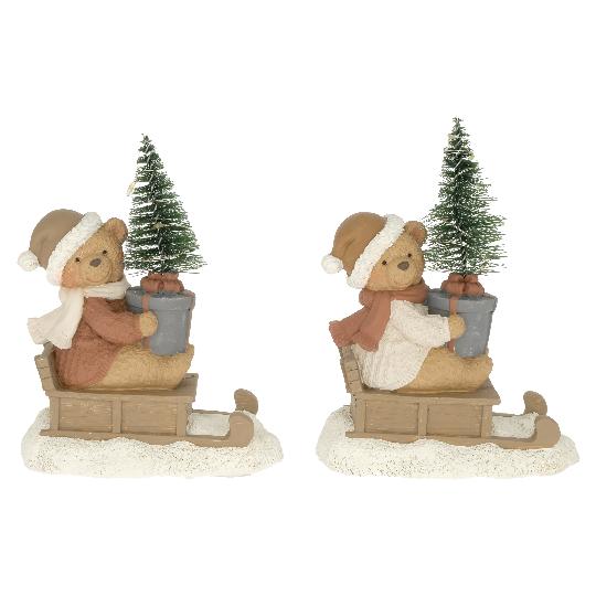 KARÁCSONYI MACI FENYŐVEL SZÁNKÓN ÜLŐ LEDES DD68429