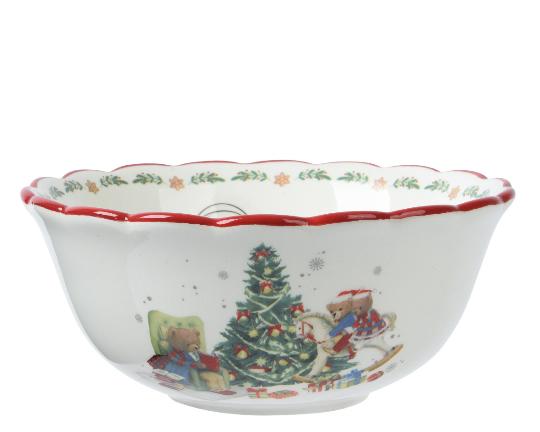 KARÁCSONYI KERÁMIA MÜZLIS TÁL MACIS 608098