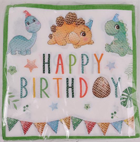 PARTY SZALVÉTA HAPPY BIRTHDAY DINÓS X20 364326