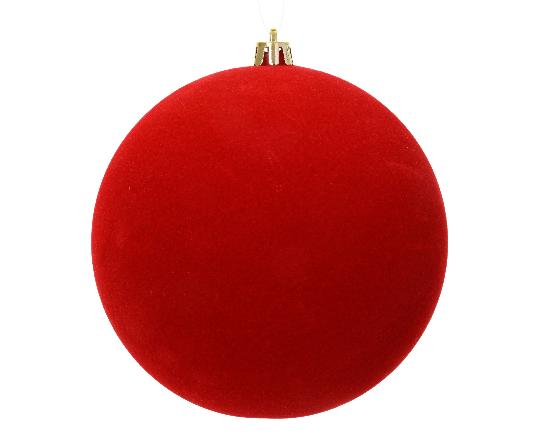KARÁCSONYI GÖMB (12DB) 6CM FLOKKOLT CHRISTMAS RED 026406