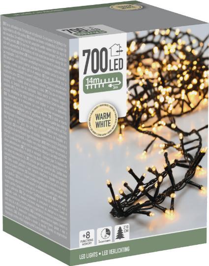 KARÁCSONYI ÉGŐSOR 700 LEDES WARM WHITE GREEN WIRE 506960