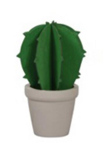 DEKOR KAKTUSZ CSERÉPBEN 10X15,5CM SÖTÉTZÖLD 352210