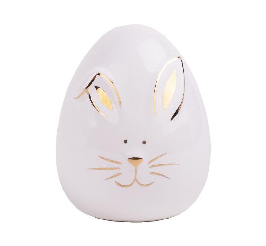 HÚSVÉTI PORCELÁN TOJÁS (NYÚLARC) FEHÉR 182338