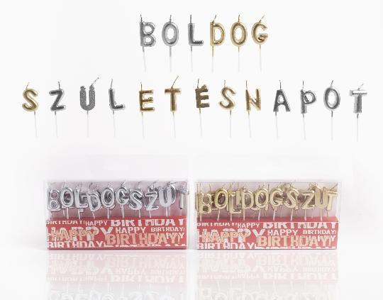 GYERTYA BOLDOG SZÜLINAPOT EZÜST/ARANY 497215