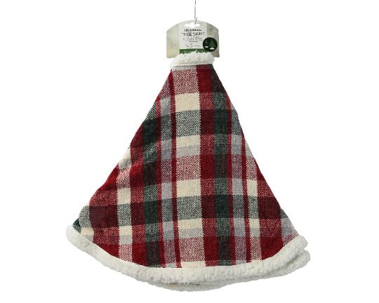KARÁCSONYI FENYŐFA ALÁTÉT ZÖLD-PIROS KOCKÁS 617889