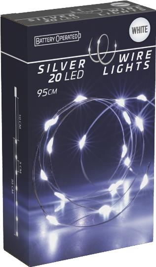 KARÁCSONYI ÉGŐSOR 20 LEDES SILVER 081456