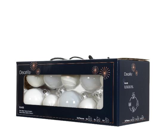 KARÁCSONYI GÖMB (20DB) WINTER WHITE MIX 149604