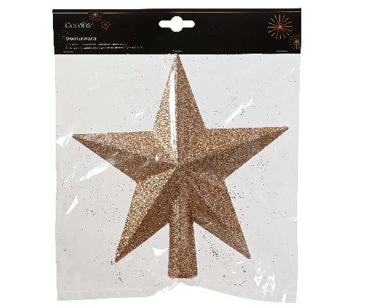 KARÁCSONYI CSÚCSDÍSZ CSILLAG 19CM BRANDY 022868