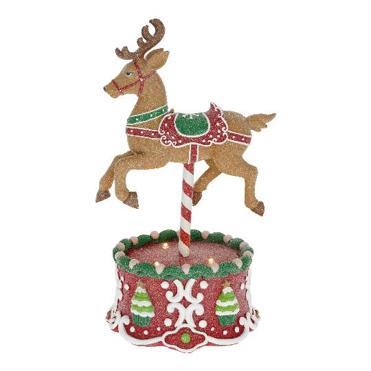 KARÁCSONYI MÉZESKALÁCS RÉNSZARVAS GLITTERES, LEDES29CM DD70