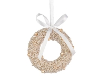 KARÁCSONYI DÍSZ AKASZTÓS 11CM PEARL/GOLD 028269