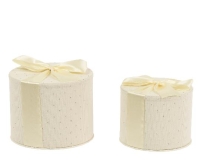 DÍSZDOBOZ KORDBÁRSONY STRASSZOS CREAM 13CM 374268/01