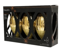 KARÁCSONYI GÖMB (3DB) 12CM CSEPP LIGHT GOLD 148550
