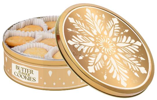 KARÁCSONYI FÉM DOBOZ+VAJAS KEKSZ