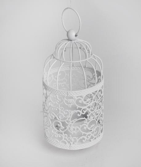 FÉM MÉCSESTARTÓ KALITKA 17CM FEHÉR 069084