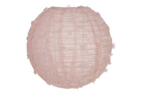 DEKOR LAMPION TEXTIL PÖTTYÖS 30CM RÓZSASZÍN