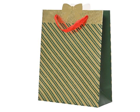 KARÁCSONYI DÍSZTASAK ZÖLD_ARANY CSIKOS 729177