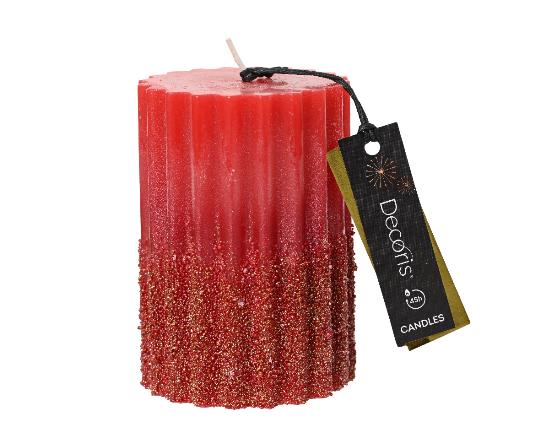 KARÁCSONYI GYERTYA 7X10CM CHRISTMAS RED 212563