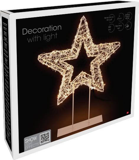 KARÁCSONYI VILÁGÍTÓ CSILLAG TALPON 37CM 200LED 547958