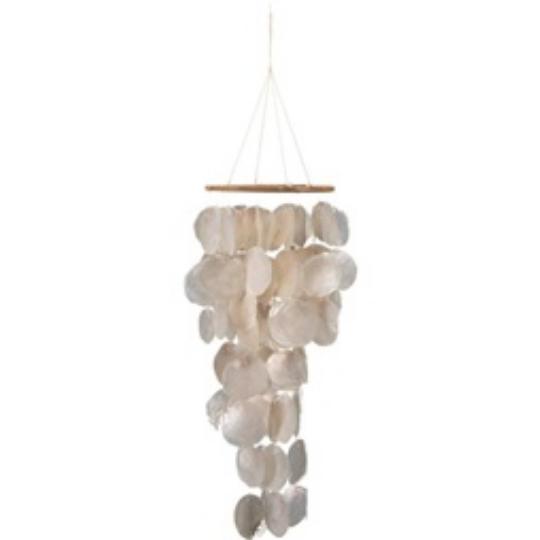 SZÉLCSENGŐ KAGYLÓBÓL 28X28X70CM FEHÉR