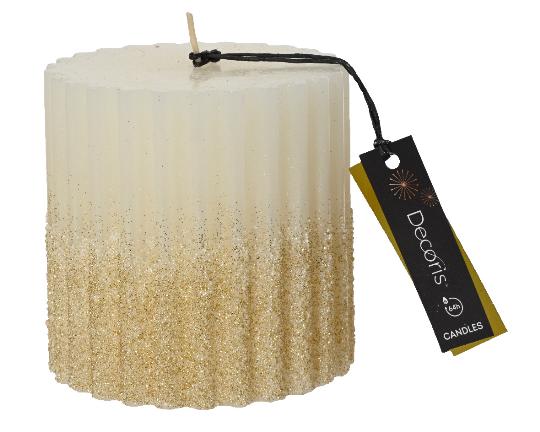 KARÁCSONYI GYERTYA HENGER 10X10CM WOOL WHITE 212549