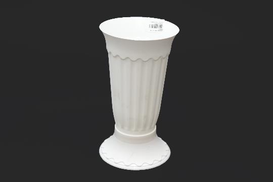 MÛANYAG VÁZA 11X21CM BORDÁS FEHÉR