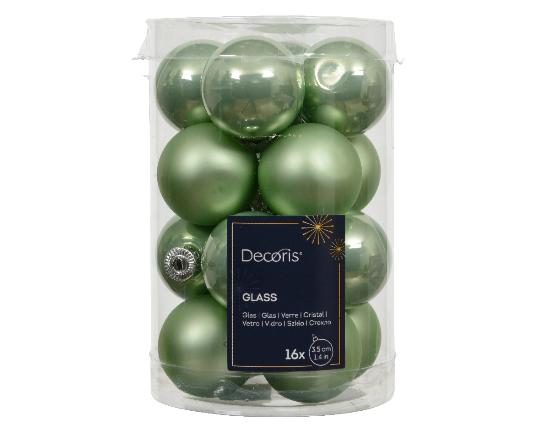 KARÁCSONYI GÖMB (16DB) 3,5CM MATCHA GREEN 010751