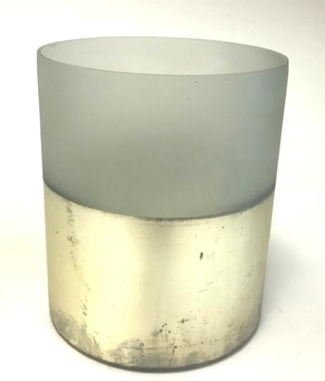 ÜVEG MÉCSESTARTÓ 13X15CM MATT GOLD 009883